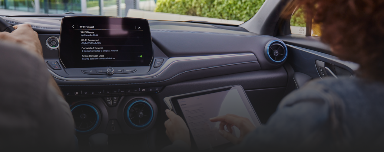 Woman looking at the infotainment